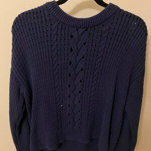 Cable-knit crewneck sweater